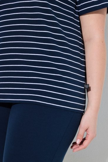 Ulla Popken 850403 Piżama w kwiaty Granatowa - Piżamy/Odzież domowa - 