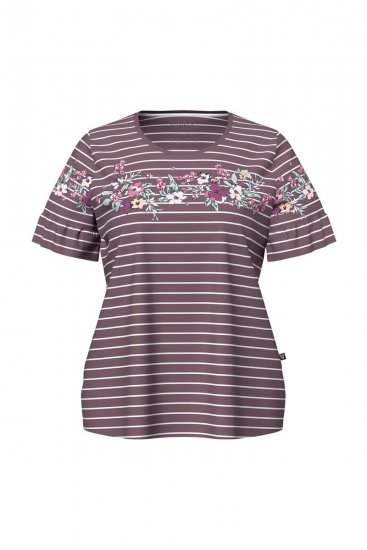 Ulla Popken 850403 Piżama w kwiaty Brązowa - Piżamy/Odzież domowa - 