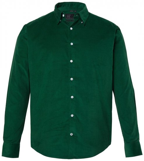 JP1880 850921 Sztruksowa koszula z długim rękawem Leśna zieleń TALL - TALL koszule - Koszule TALL dla wysokich