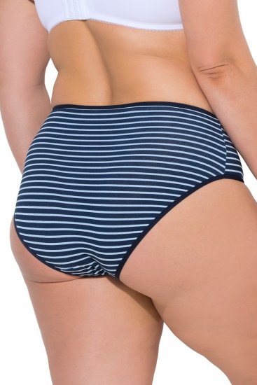 Ulla Popken 850966 Majtki w paski 5 szt. Granatowa - Majtki - 