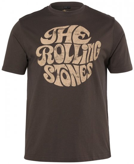 JP1880 851001 Rolling Stones Retro Logo Koszulka Orzechowa TALL - TALL koszulki - Koszulki dla wysokich mężczyzn