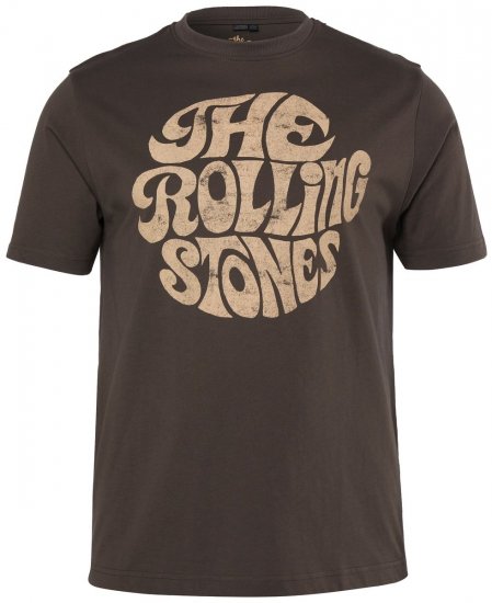 JP1880 851001 Rolling Stones Retro Logo Koszulka Orzechowa - Koszulki zespołów - Koszulki muzyczne band t-shirts