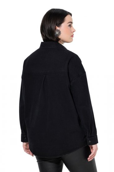 Ulla Popken 851036 Kurtka jeansowa Antracytowa - Kurtki - Kurtki dla kobiet w dużych rozmiarach