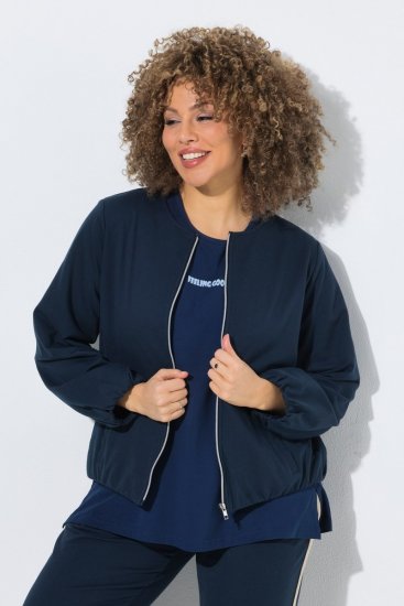 Ulla Popken 851040 Bluza rozpinana Granatowa - Bluzy - Damskie bluzy plus size