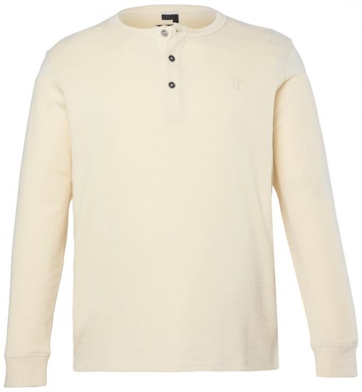JP1880 851075 Koszulka henley z długim rękawem Piaskowoszara TALL - TALL koszulki - Koszulki dla wysokich mężczyzn