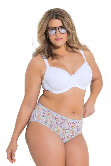 Ulla Popken 851140 Majtki w kwiaty 5 szt. Różowa - Majtki - 