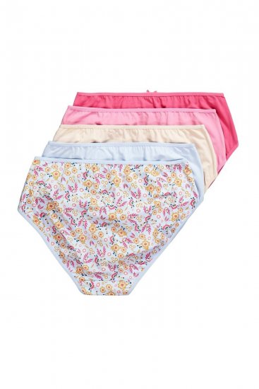 Ulla Popken 851140 Majtki w kwiaty 5 szt. Różowa - Majtki - 