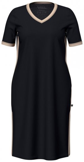 Ulla Popken 851237 Koszula nocna w paski Czarna - Koszule nocne - 