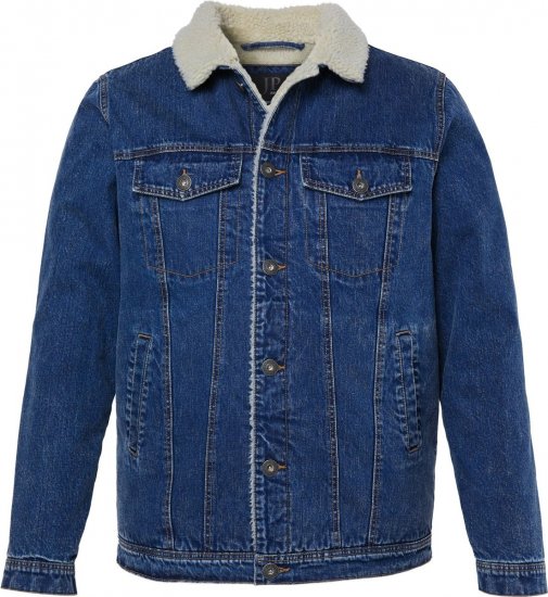 JP1880 851363 Kurtka jeansowa z podszewką teddy Denimowy niebieski - Kurtki Męskie Duże Rozmiary - Kurtki Duże rozmiary 2XL-8XL