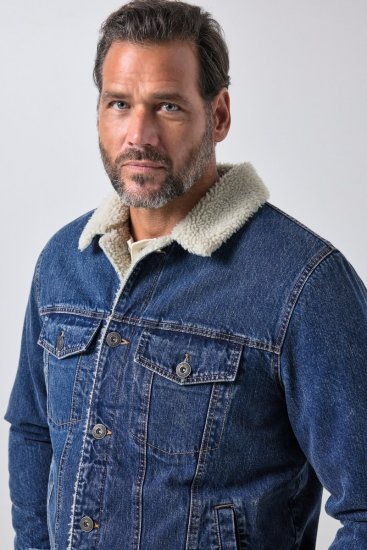 JP1880 851363 Kurtka jeansowa z podszewką teddy Denimowy niebieski TALL - TALL kurtki - Kurtki TALL dla wysokich mężczyzn