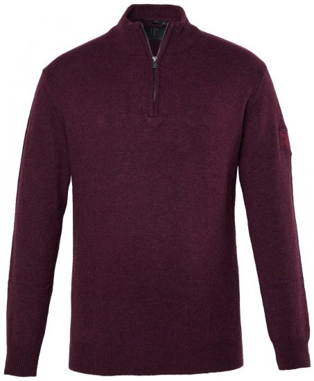 JP1880 851428 Sweter z dzianiny z suwakiem przy szyi Śliwkowa TALL - TALL bluzy - Bluzy TALL dla wysokich mężczyzn