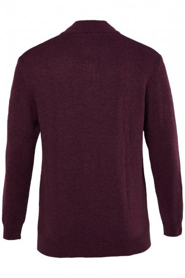 JP1880 851428 Sweter z dzianiny z suwakiem przy szyi Śliwkowa TALL - TALL bluzy - Bluzy TALL dla wysokich mężczyzn