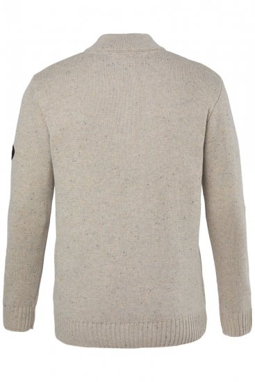 JP1880 851436 Sweter z dzianiny z kołnierzem na guziki Orzechowobrązowa TALL - TALL bluzy - Bluzy TALL dla wysokich mężczyzn