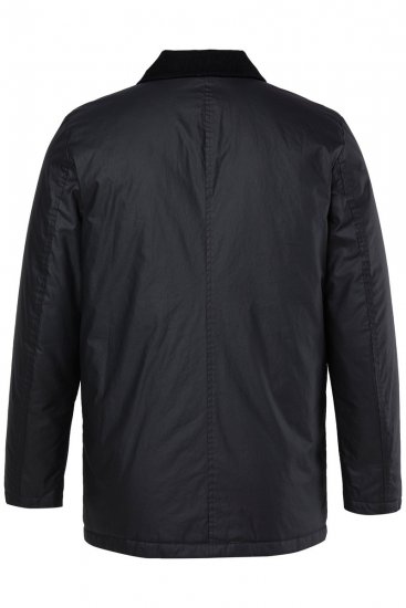 JP1880 851493 Woskowana kurtka z kołnierzem sztruksowym Czarna - Kurtki Męskie Duże Rozmiary - Kurtki Duże rozmiary 2XL-8XL