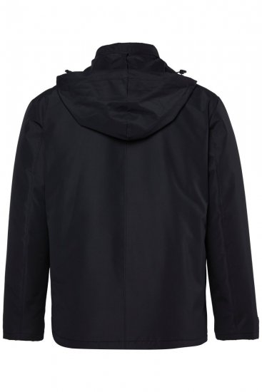 Men+ 552 Kurtka z kapturem i lekką podszewką Czarna - Kurtki Męskie Duże Rozmiary - Kurtki Duże rozmiary 2XL-8XL