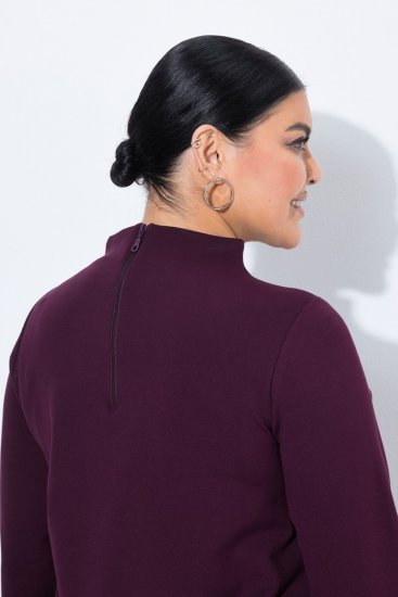 Ulla Popken 851664 Sukienka z dżerseju z golfem Śliwkowa - Sukienki - Sukienki w każdym rozmiarze