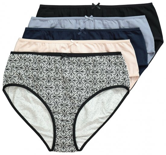 Ulla Popken 851687 Wzorzyste majtki 5 szt. Jasnoniebieska - Majtki - 