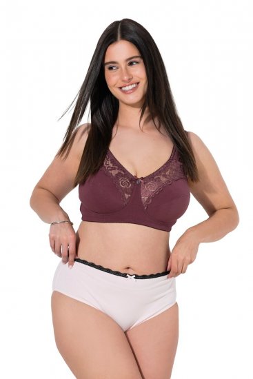 Ulla Popken 851711 Majtki w kwiaty 5 szt. Brązowa - Majtki - 
