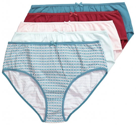 Ulla Popken 851725 Wzorzyste majtki 5 szt. Liliowa - Majtki - 