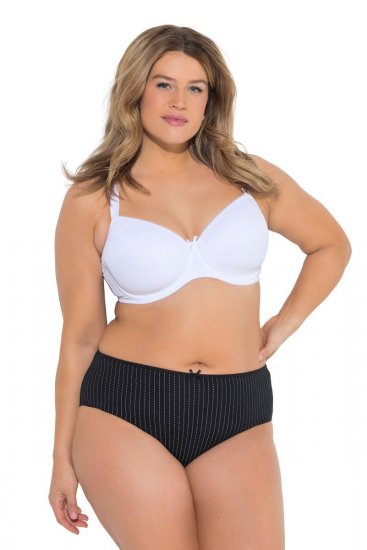 Ulla Popken 851752 Majtki w paski 5 szt. Czarna - Majtki - 
