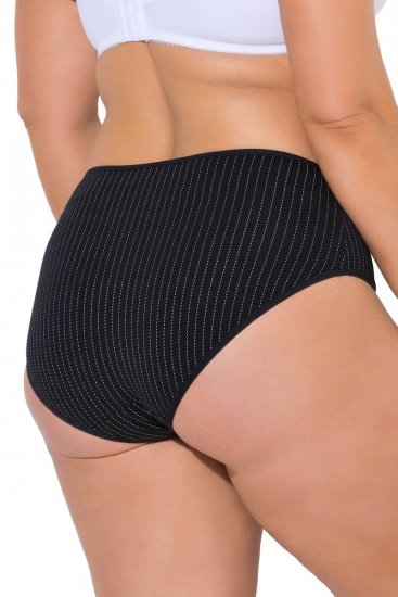 Ulla Popken 851752 Majtki w paski 5 szt. Czarna - Majtki - 