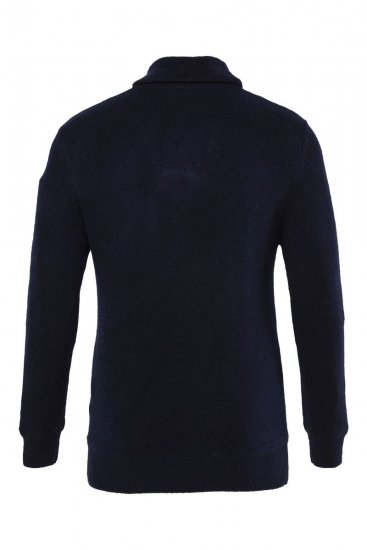 JP1880 851795 Sweter z dzianiny z kołnierzem szalowym Granatowa TALL - TALL bluzy - Bluzy TALL dla wysokich mężczyzn