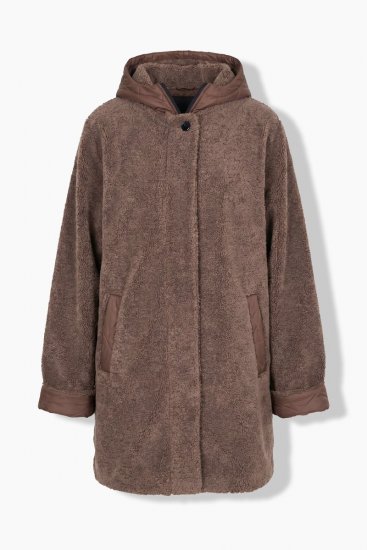 Ulla Popken 851809 Kurtka teddy Jasnobrązowa - Kurtki - Kurtki dla kobiet w dużych rozmiarach