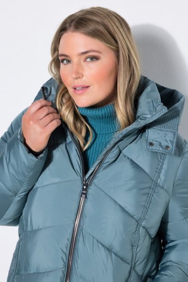 Ulla Popken 851842 Płaszcz pikowany Khaki - Płaszcze - Płaszcze damskie w dużych rozmiarach
