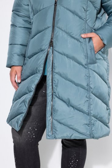 Ulla Popken 851842 Płaszcz pikowany Khaki - Płaszcze - Płaszcze damskie w dużych rozmiarach
