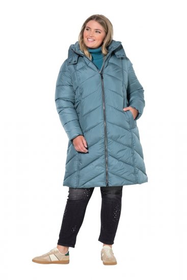 Ulla Popken 851842 Płaszcz pikowany Khaki - Płaszcze - Płaszcze damskie w dużych rozmiarach