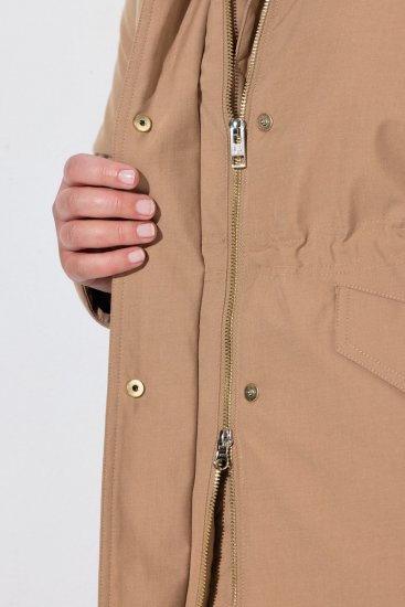Ulla Popken 852028 Parka Beżowa - Płaszcze - Płaszcze damskie w dużych rozmiarach