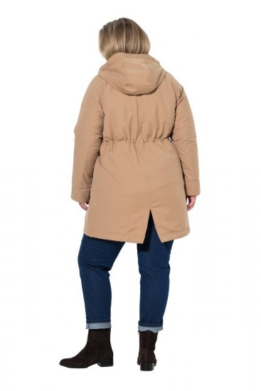 Ulla Popken 852028 Parka Beżowa - Płaszcze - Płaszcze damskie w dużych rozmiarach