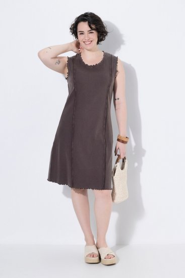 Ulla Popken 852190 Sukienka z dżerseju Mahoniowa - Sukienki letnie - Letnie sukienki plus size