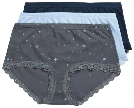 Ulla Popken 852249 Majtki 3 szt. Antracytowa - Majtki - 