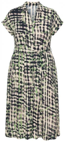 Ulla Popken 852257 Wzorzysta sukienka maxi Taupe - Sukienki maxi - Sukienki maxi w dużych rozmiarach