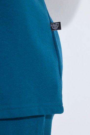 Ulla Popken 852710 Bluza domowa z długim rękawem Petrolowa - Piżamy/Odzież domowa - 