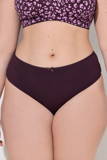 Ulla Popken 852758 Wzorzyste stringi 5 szt. Śliwkowa - Majtki - 