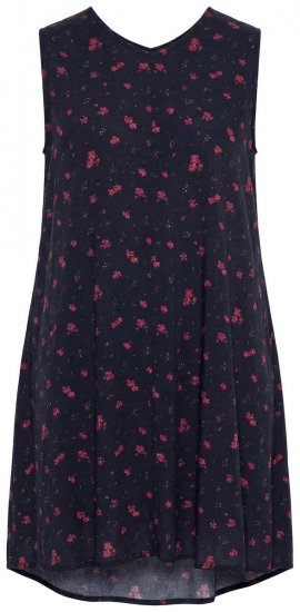 Ulla Popken 852824 Sukienka w kwiaty Czarna - Sukienki letnie - Letnie sukienki plus size