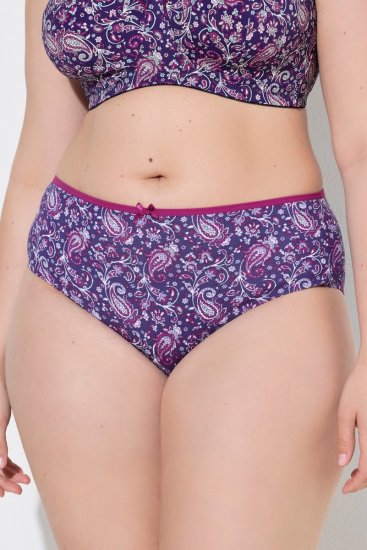 Ulla Popken 852935 Majtki w kwiaty 5 szt. Królewski błękit - Majtki - 