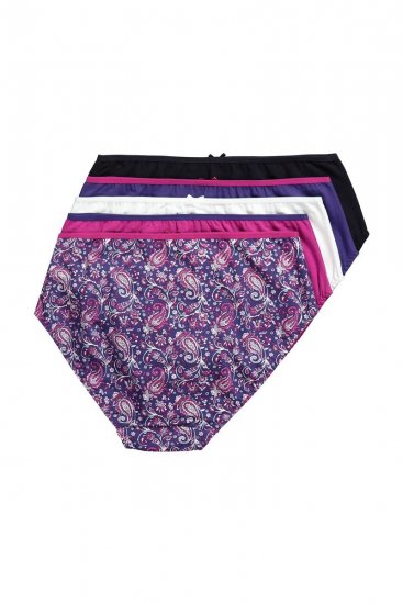 Ulla Popken 852935 Majtki w kwiaty 5 szt. Królewski błękit - Majtki - 
