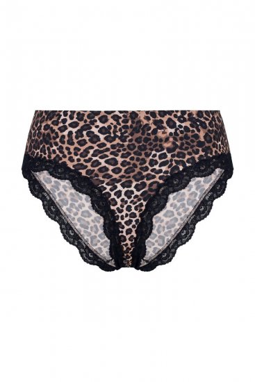 Ulla Popken 853106 Stringi w zwierzęcy wzór Czarna - Majtki - 