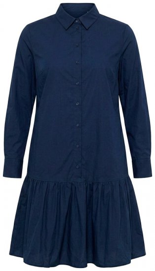 Ulla Popken 853457 Sukienka z długim rękawem Granatowa - Sukienki midi - Sukienki midi w dużych rozmiarach