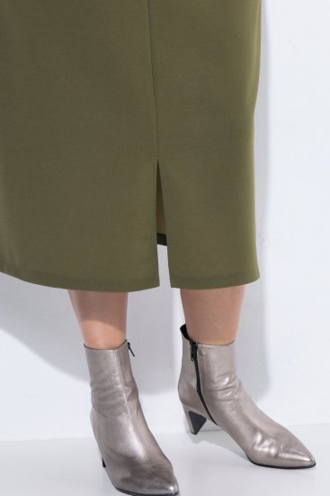 Ulla Popken 853510 Sukienka midi z kieszeniami Khaki - Sukienki midi - Sukienki midi w dużych rozmiarach
