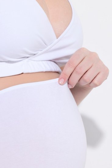 Ulla Popken 853631 Majtki ciążowe z koronką Biały - Majtki - 