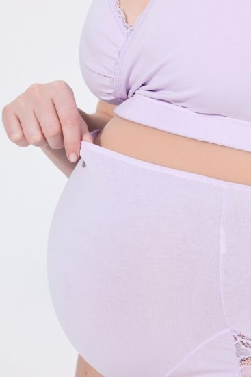Ulla Popken 853640 Majtki ciążowe z koronką Brudny róż - Majtki - 