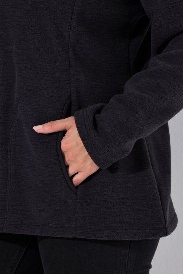 Ulla Popken 853668 Kurtka polarowa ze stójką Czarna - Odzież polarowa - 