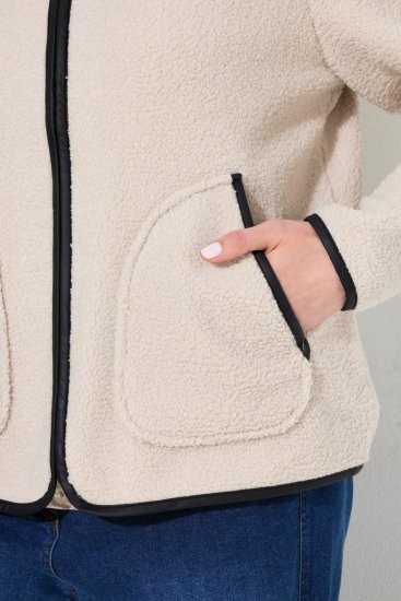 Ulla Popken 853685 Kurtka teddy Szampańska - Kurtki - Kurtki dla kobiet w dużych rozmiarach