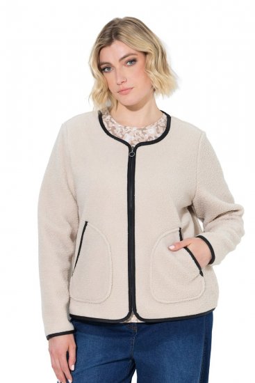 Ulla Popken 853685 Kurtka teddy Szampańska - Kurtki - Kurtki dla kobiet w dużych rozmiarach