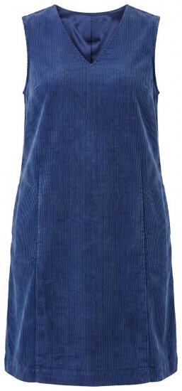 Ulla Popken 853697 Sztruksowa sukienka bez rękawów z dekoltem w szpic Granatowa - Sukienki letnie - Letnie sukienki plus size