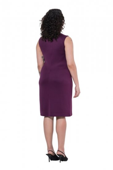 Ulla Popken 853766 Dopasowana sukienka z dżetami Śliwkowa - Sukienki wieczorowe - Wieczorowe sukienki plus size
